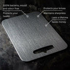 Titanium Cutting Board – Non-porous surface, lightweight, durable