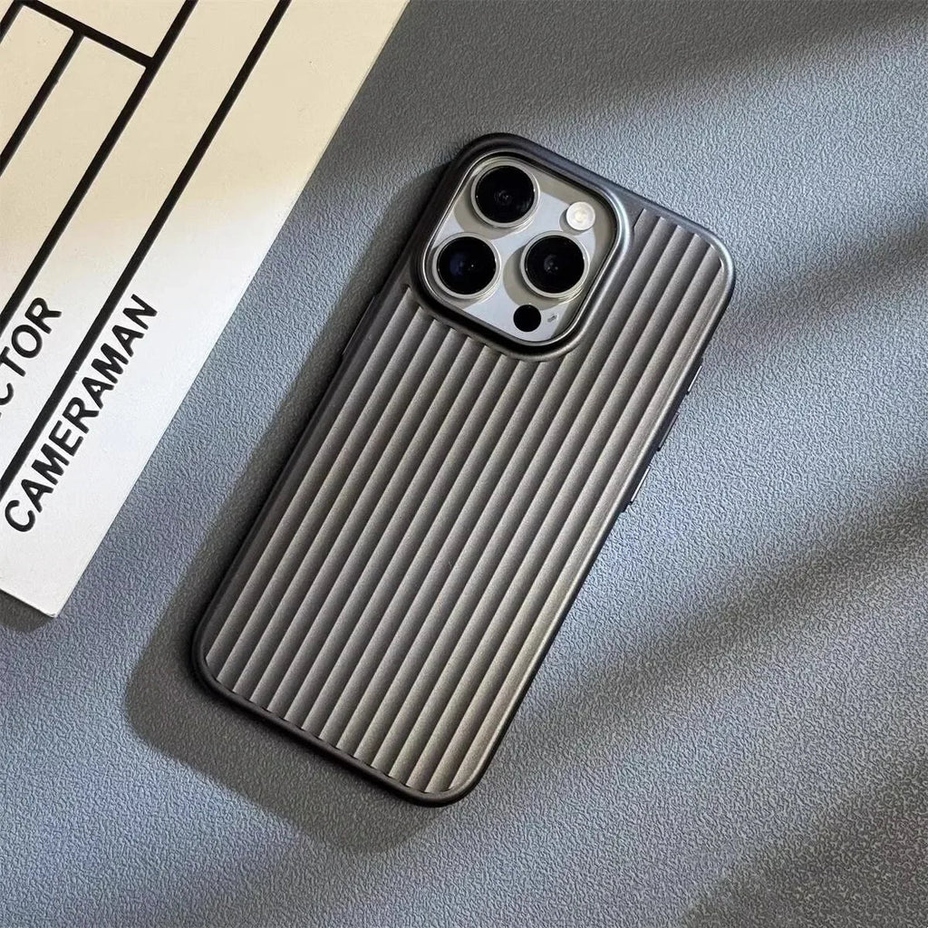 Titanium Shield iPhone Case – slim profile, shockproof, textured grip