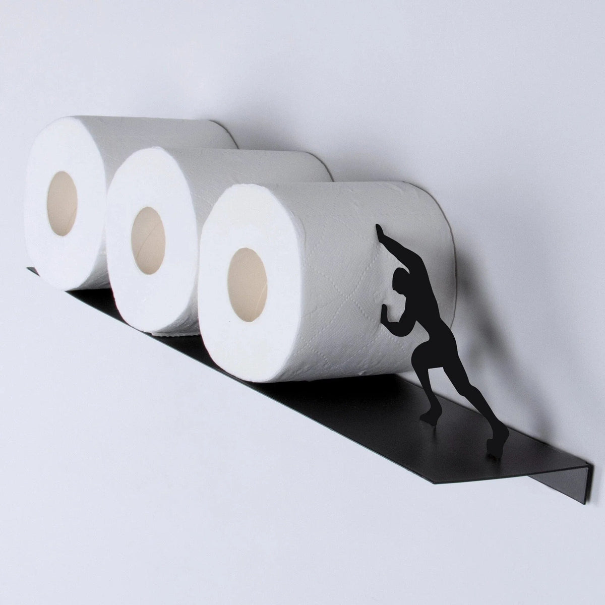 Toilet Roll Holder – Hercules figure, wall-mounted, metal