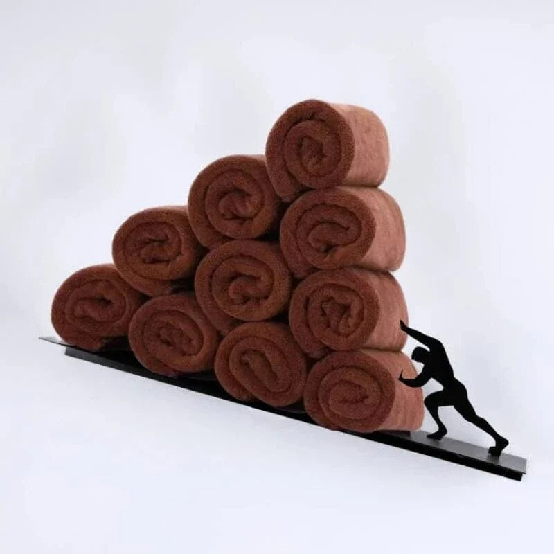 Toilet Roll Holder – Hercules figure, wall-mounted, metal