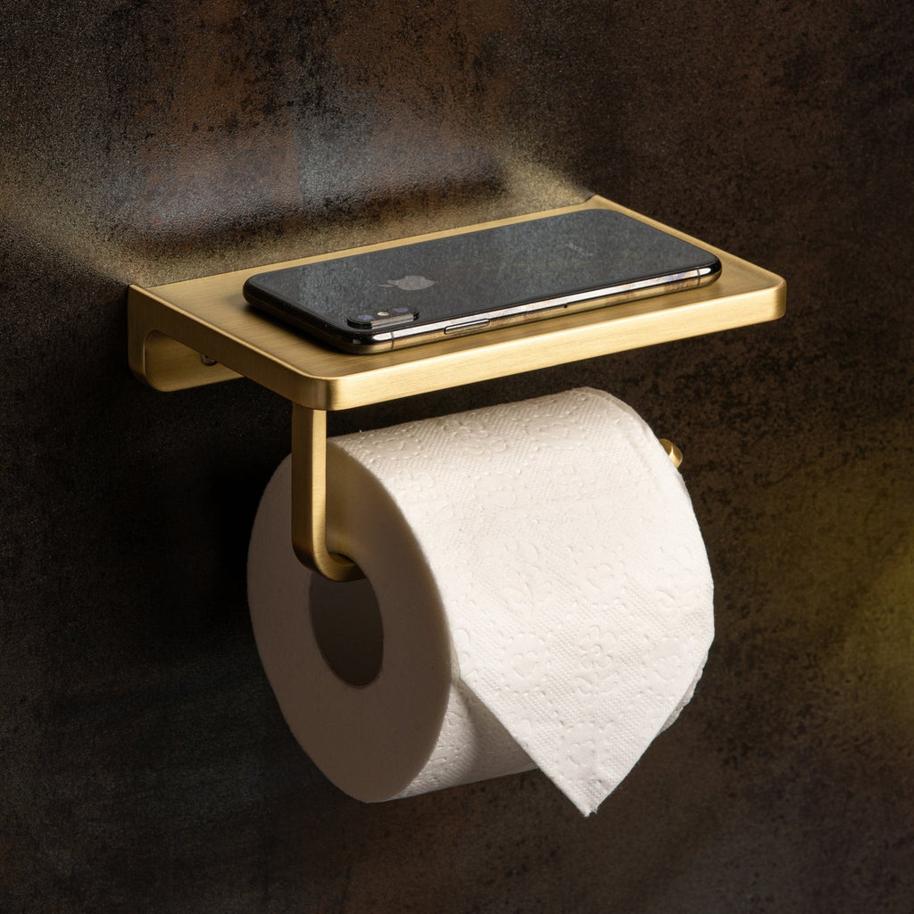 Toilet Roll Holder with Shelf