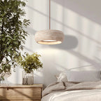 Travertine Pendant Light – stone finish, adjustable dimming