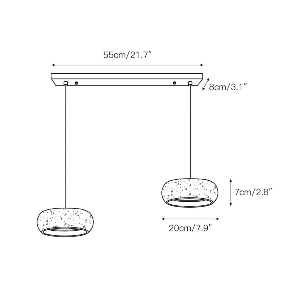 Travertine Pendant Light – stone finish, adjustable dimming