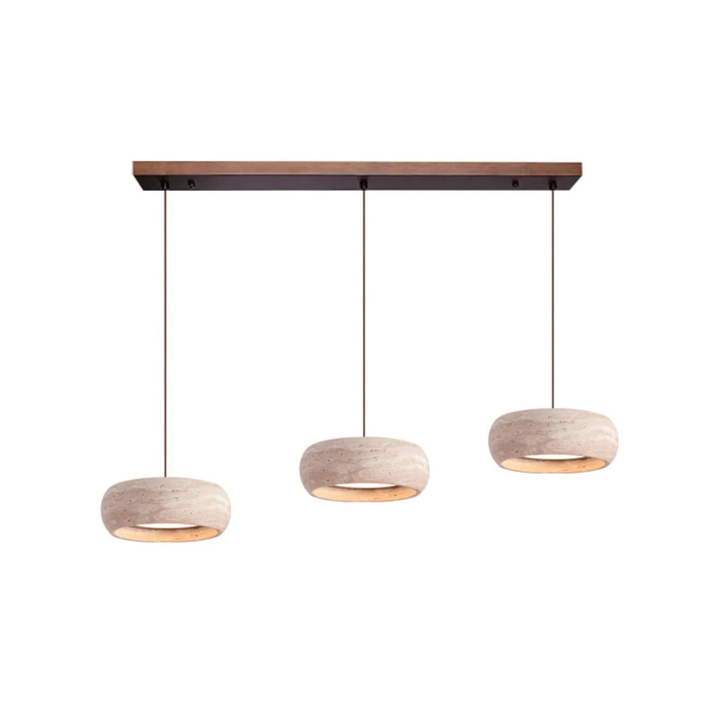 Travertine Pendant Light – stone finish, adjustable dimming