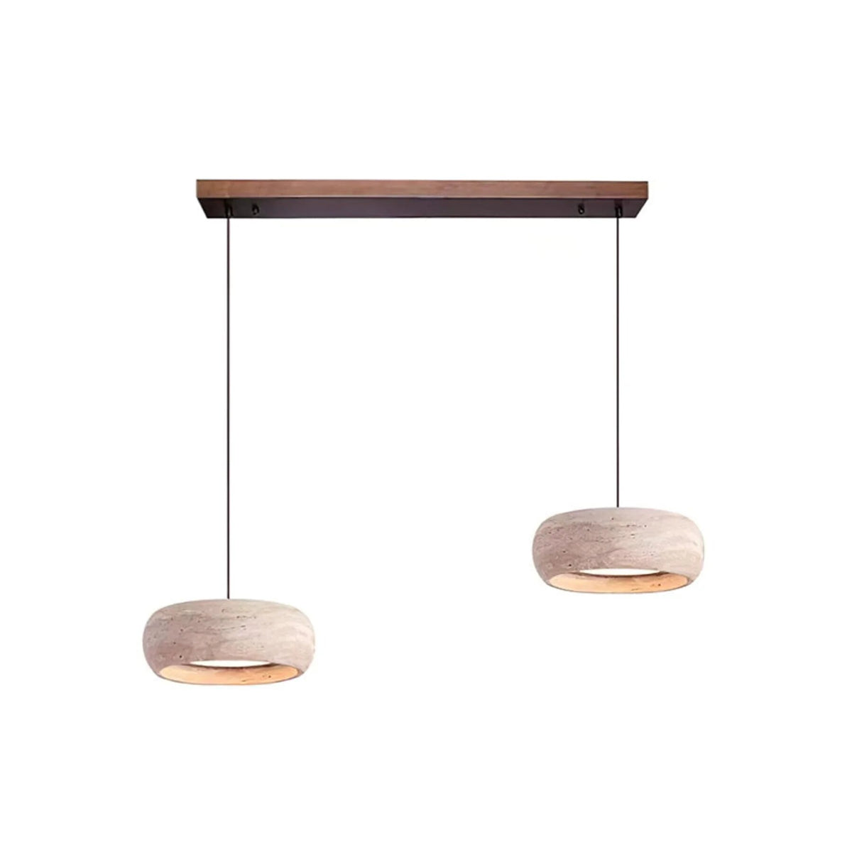 Travertine Pendant Light – stone finish, adjustable dimming
