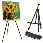 Tripod Easel – adjustable height, canvas clamp, carrying bag