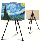 Tripod Easel – adjustable height, canvas clamp, carrying bag