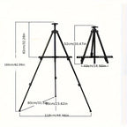 Tripod Easel – adjustable height, canvas clamp, carrying bag