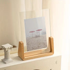 U-Shaped Photo Frame – acrylic and wood, minimalist design