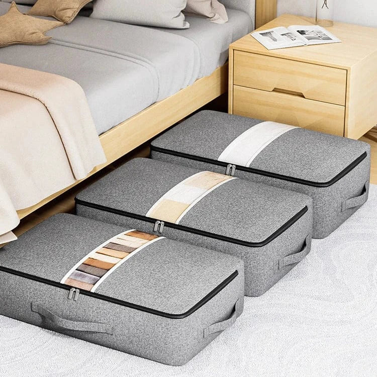 Under Bed Storage Box – flat profile, transparent window, zip closure