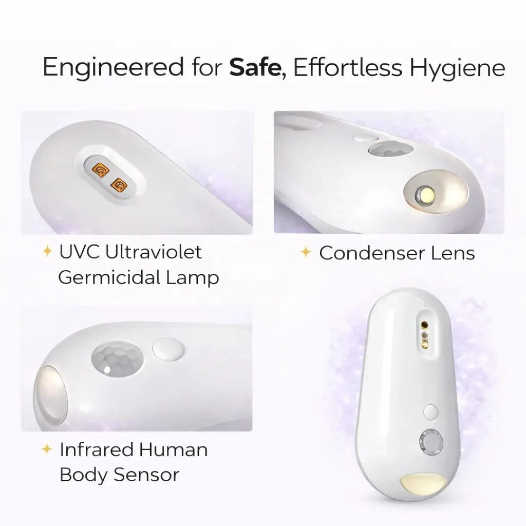 UV-C Toilet Sanitiser – motion night light, USB rechargeable