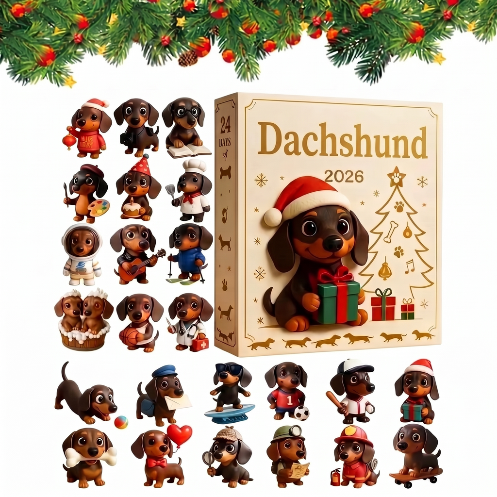 Dachshund Advent Calendar – 24 acrylic hanging ornaments