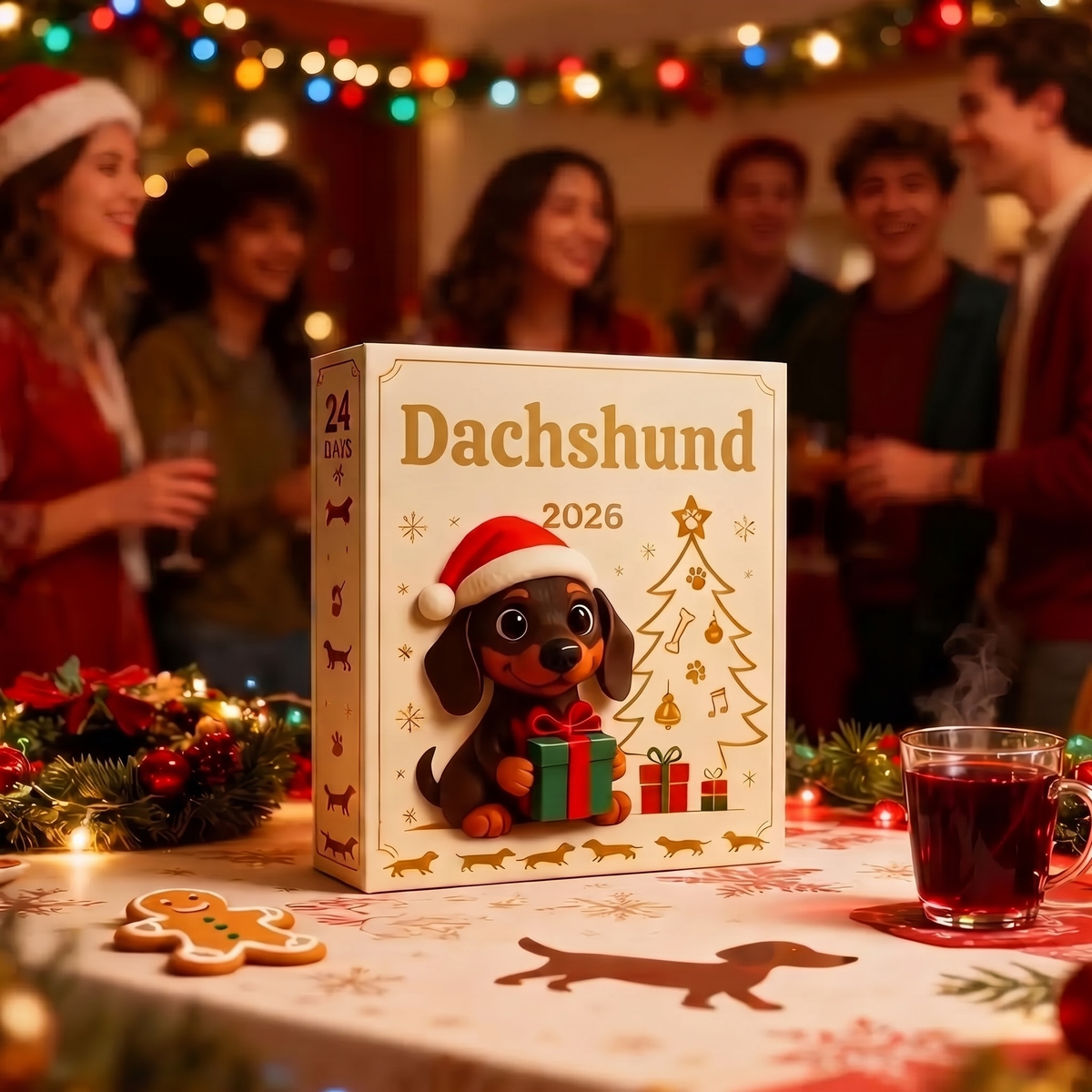 Dachshund Advent Calendar – 24 acrylic hanging ornaments
