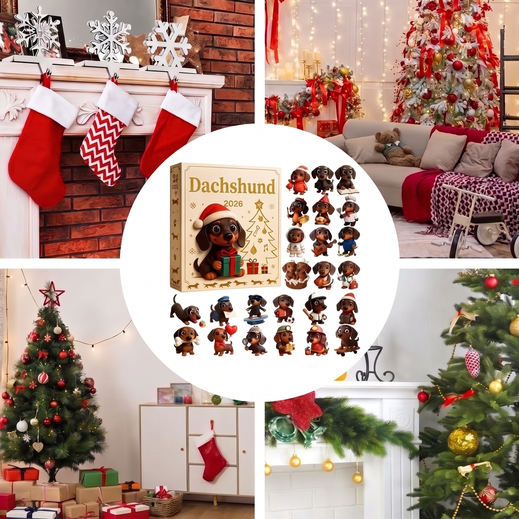 Dachshund Advent Calendar – 24 acrylic hanging ornaments