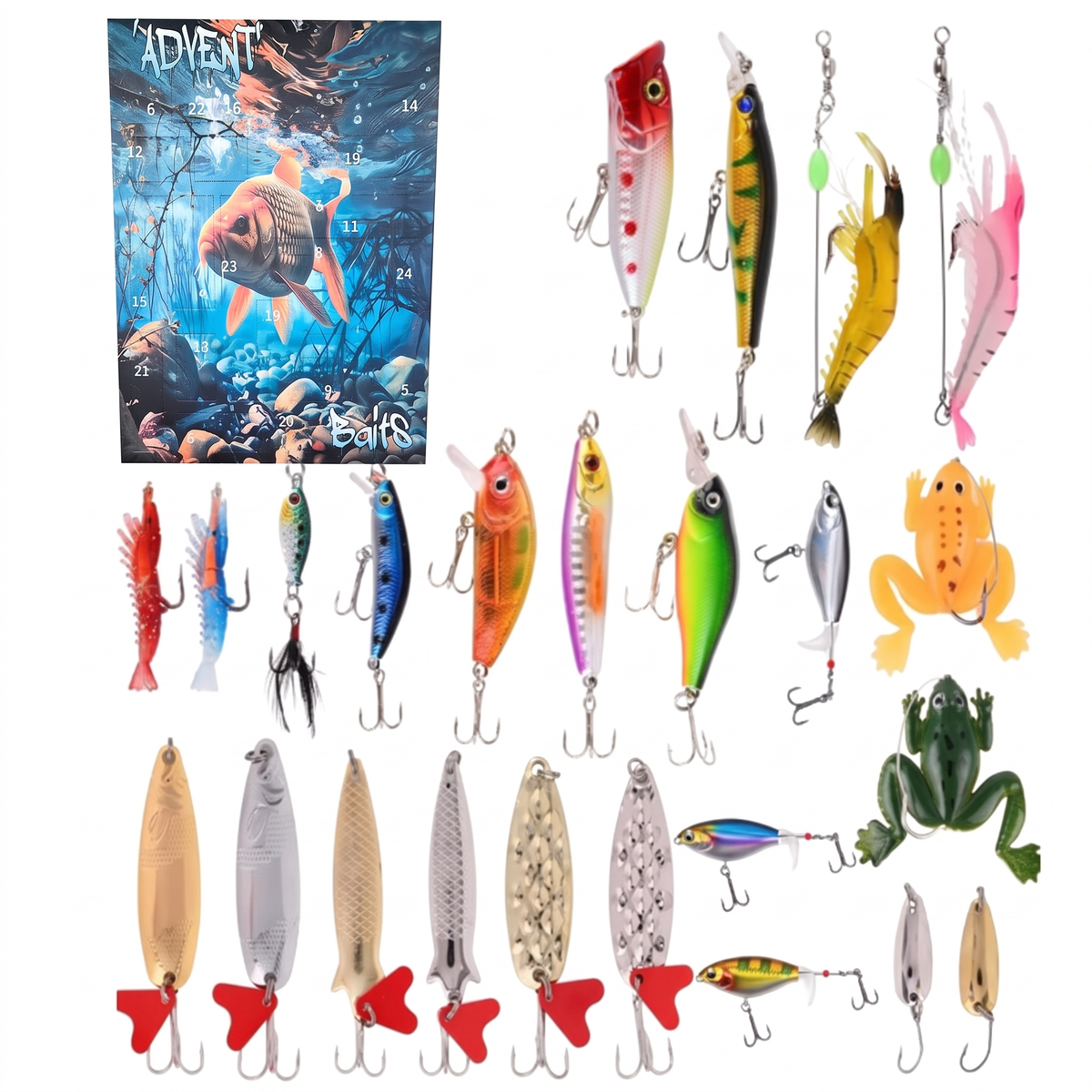 Fishing Advent Calendar – 24 lures, spinners and soft baits