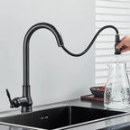 Vintage Kitchen Mixer Tap – brass, pull-out spray, traditional lever