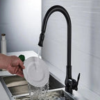 Vintage Kitchen Mixer Tap – brass, pull-out spray, traditional lever