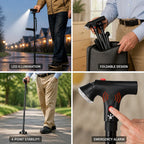 Walking Frame – four-point support, LED light, foldable