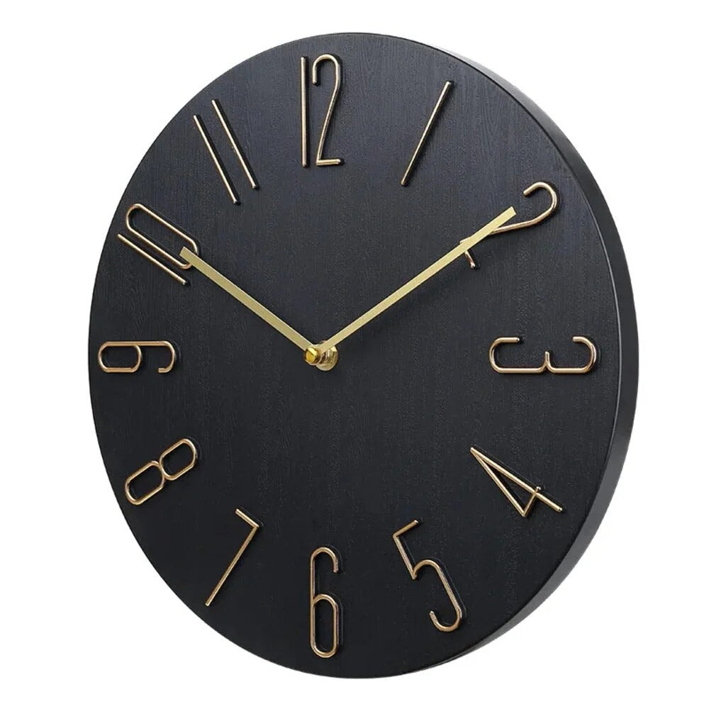 Wall Clock – silent movement, minimalist, raised numerals