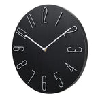Wall Clock – silent movement, minimalist, raised numerals