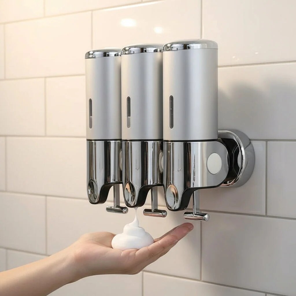 Wall Mounted Soap Dispenser – stainless steel, smooth pump