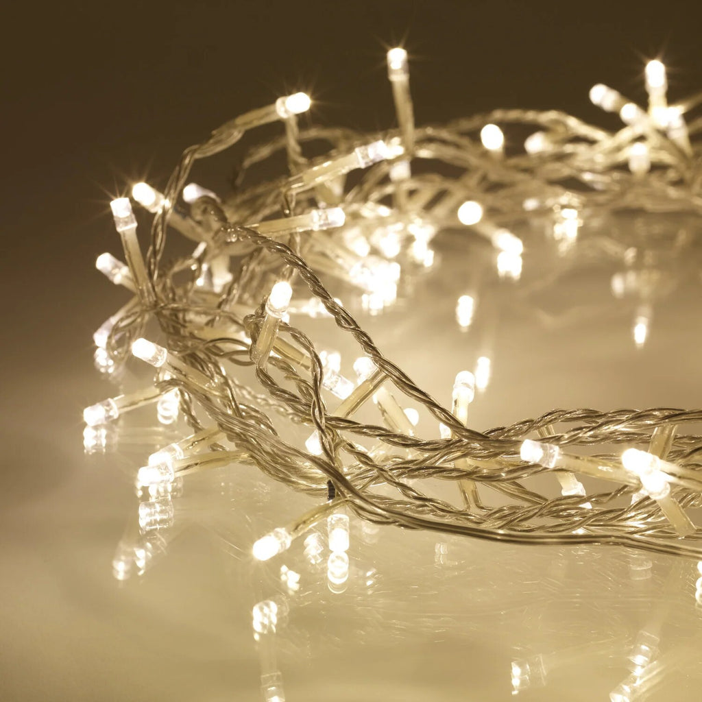 Warm White Fairy Lights – clear cable, 200 LEDs, static effect