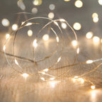 Warm White Micro LED Fairy Lights – flexible silver wire, 100 lights
