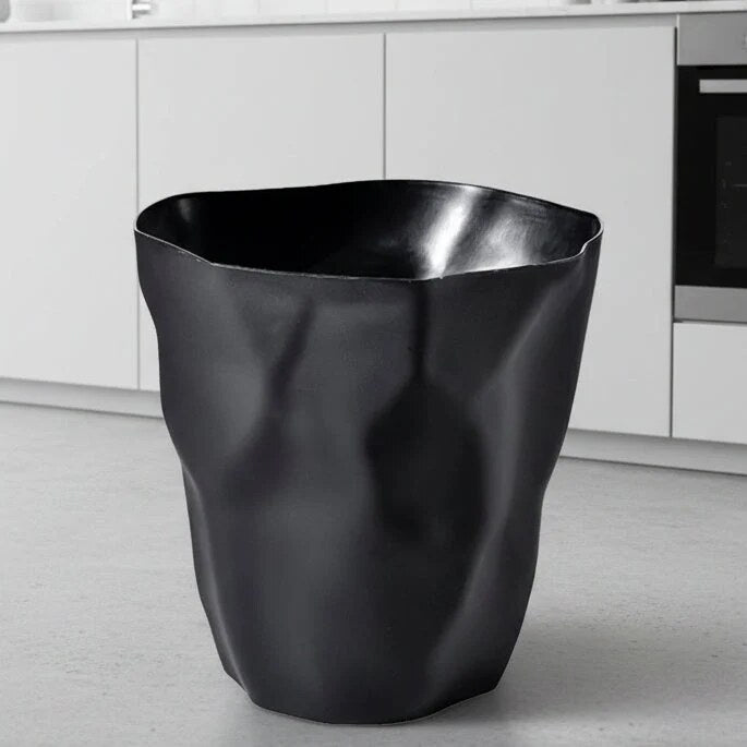 Waste Bin – crumpled paper design, minimalist irregular shape