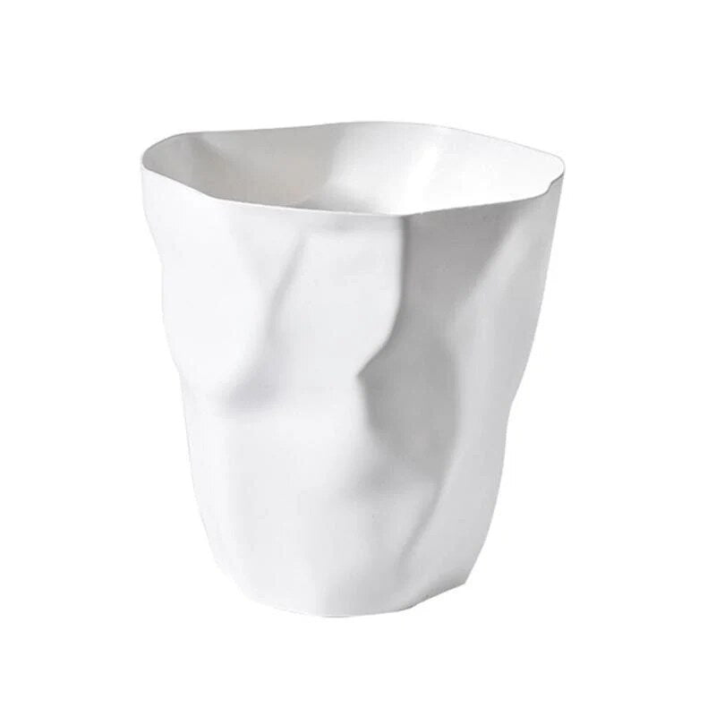 Waste Bin – crumpled paper design, minimalist irregular shape