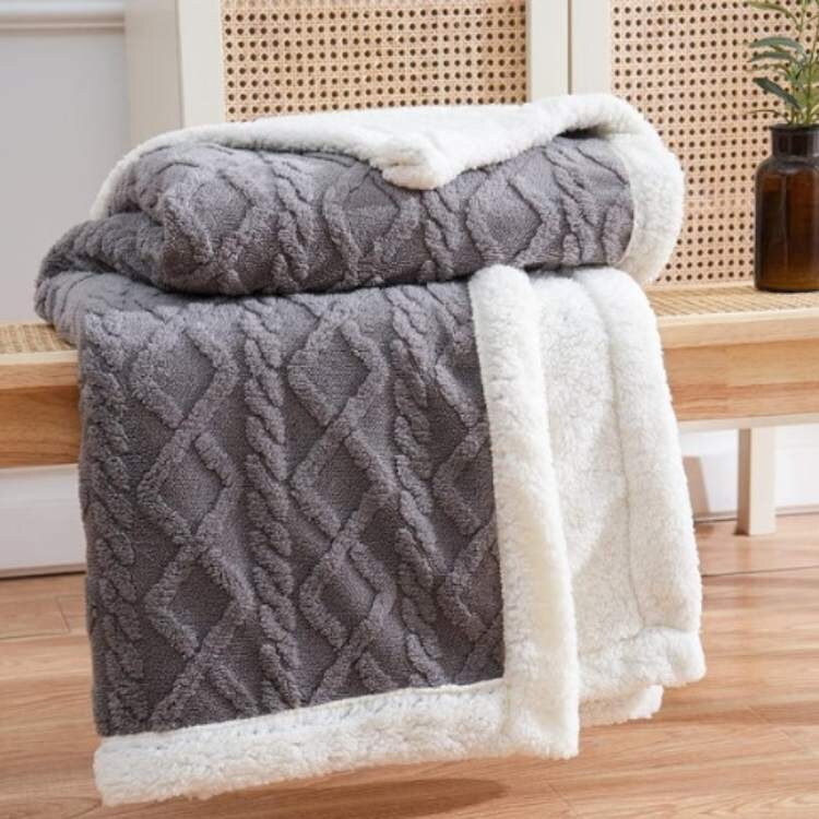 Weighted Blanket – soft sherpa fleece, gentle weight distribution