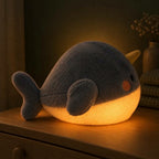 Whale Plush Night Light – white noise, ten lullabies, washable