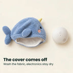 Whale Plush Night Light – white noise, ten lullabies, washable