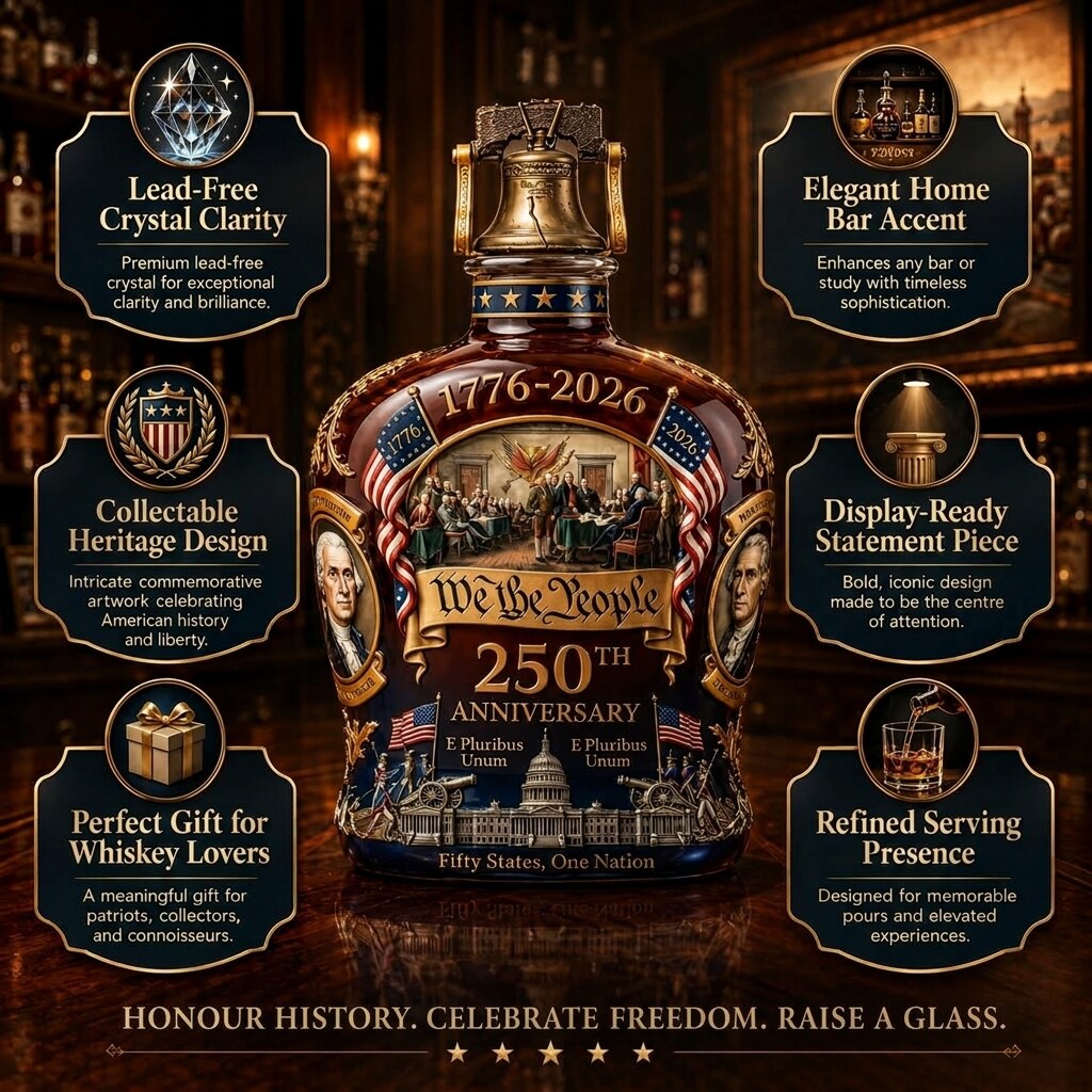 Whiskey Decanter – Premium Crystal Glass, Decorative Vessel