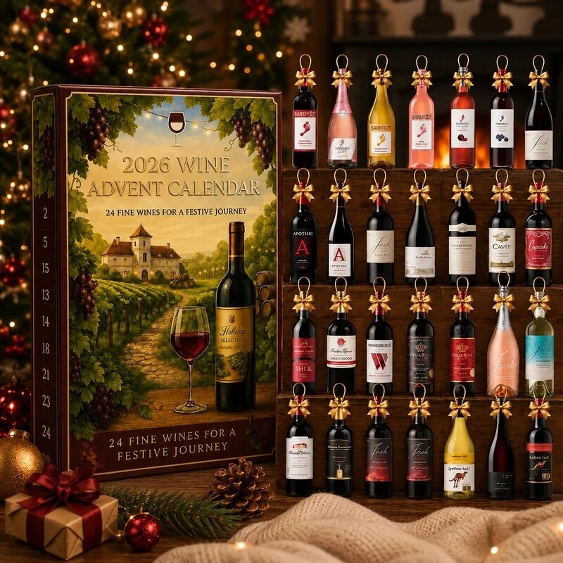 Wine Advent Calendar – 24 door countdown, vineyard design