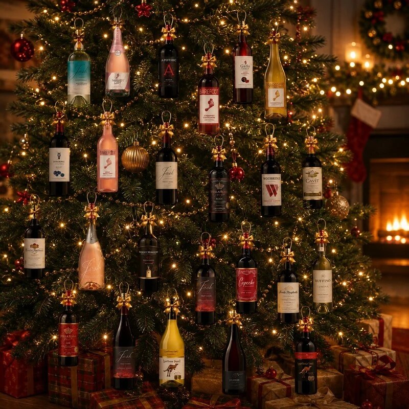 Wine Advent Calendar – 24 door countdown, vineyard design