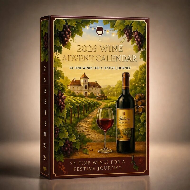 Wine Advent Calendar – 24 door countdown, vineyard design