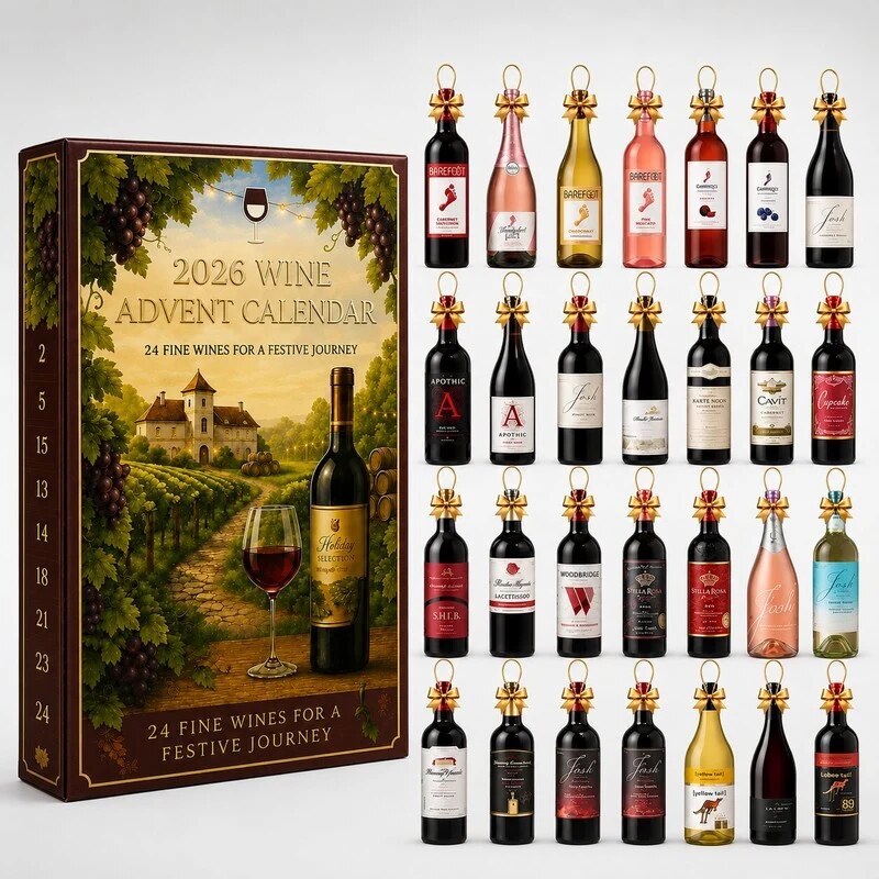 Wine Advent Calendar – 24 door countdown, vineyard design