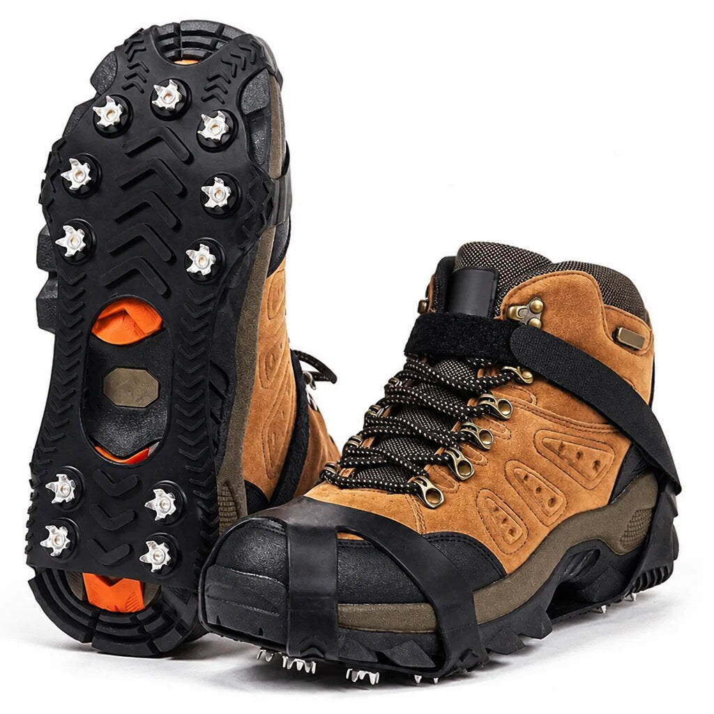 Winter Crampons – stainless steel spikes, elastomer base, adjustable