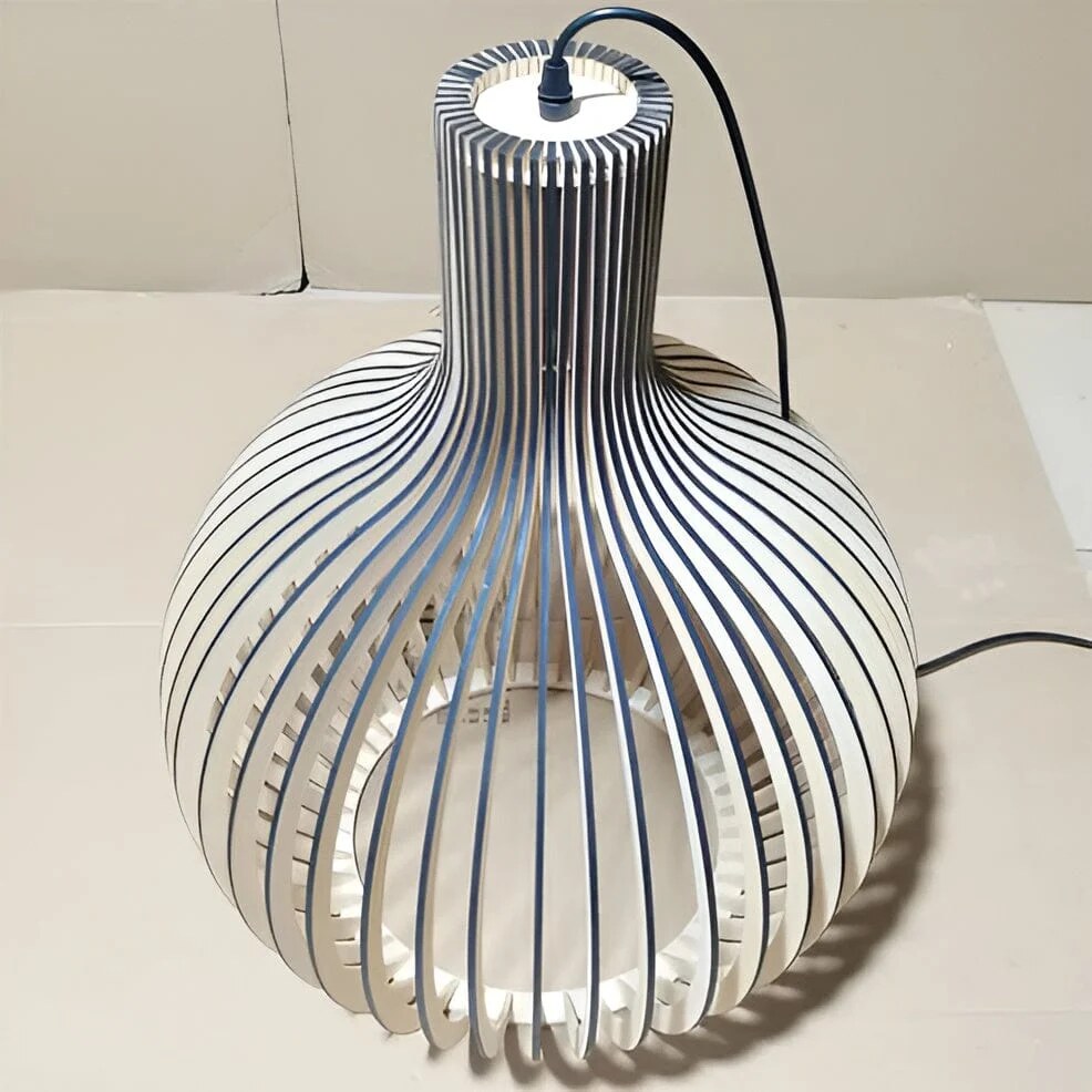 Wood Pendant Light – adjustable height and direction, vintage inspired, LED