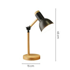 Wooden and metal task lamp – adjustable shade, desk and bedside
