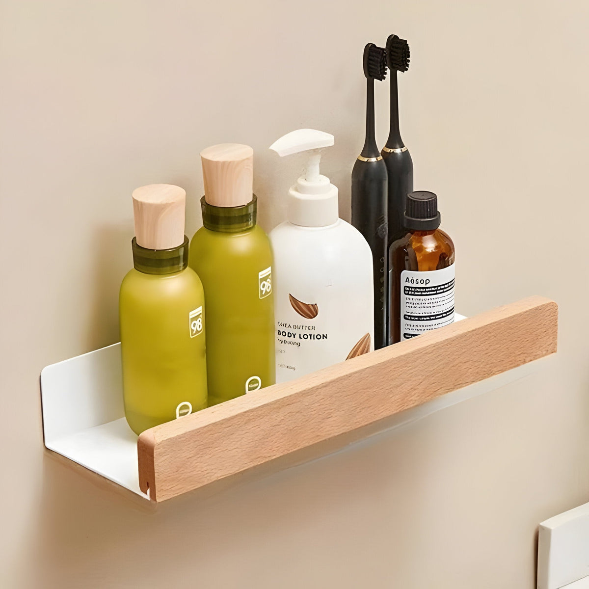 Wooden Bathroom Shelf