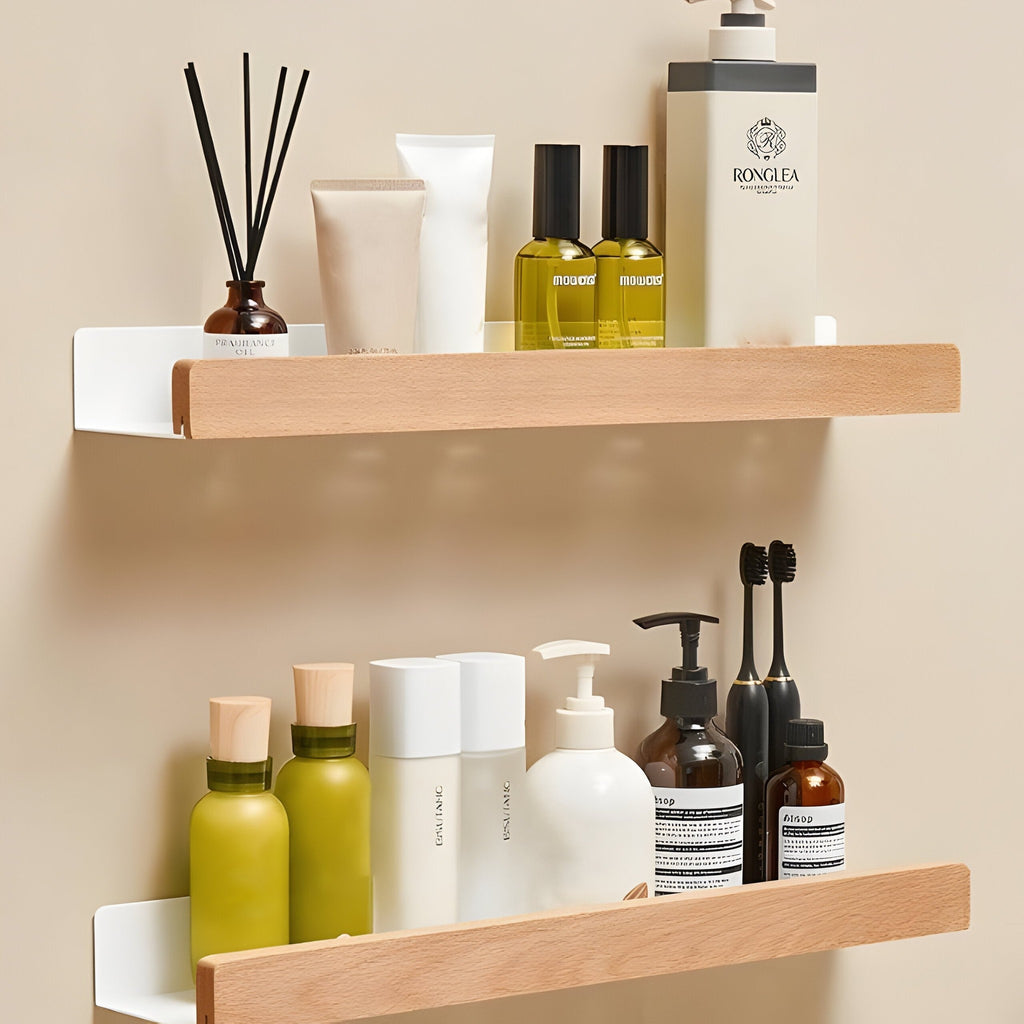 Wooden Bathroom Shelf
