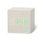 Wooden Cube Alarm Clock