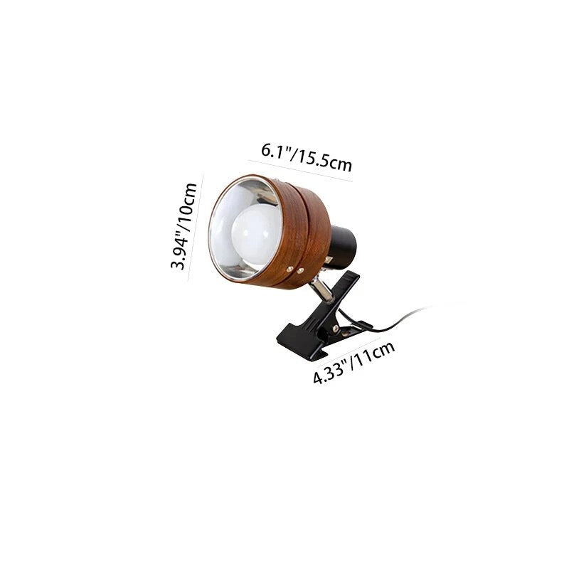 Wooden Reading Light – clip-on clamp mount, adjustable head
