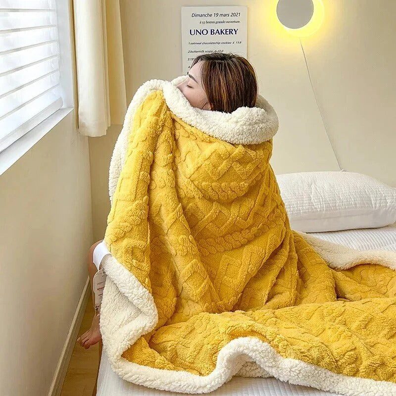 Wool and Fleece Throw Blanket – layered warmth, four sizes