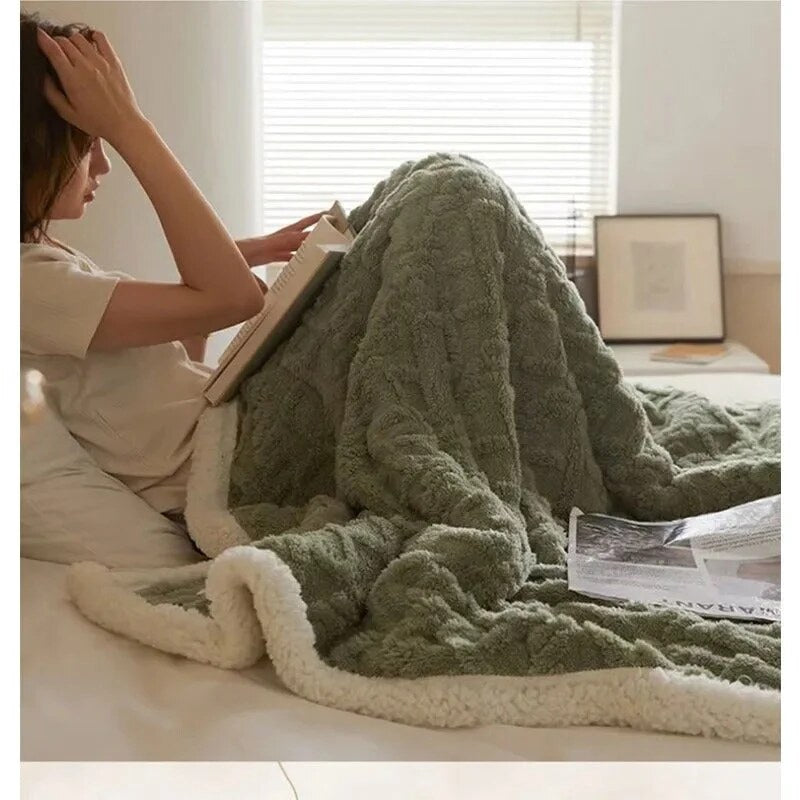 Wool and Fleece Throw Blanket – layered warmth, four sizes