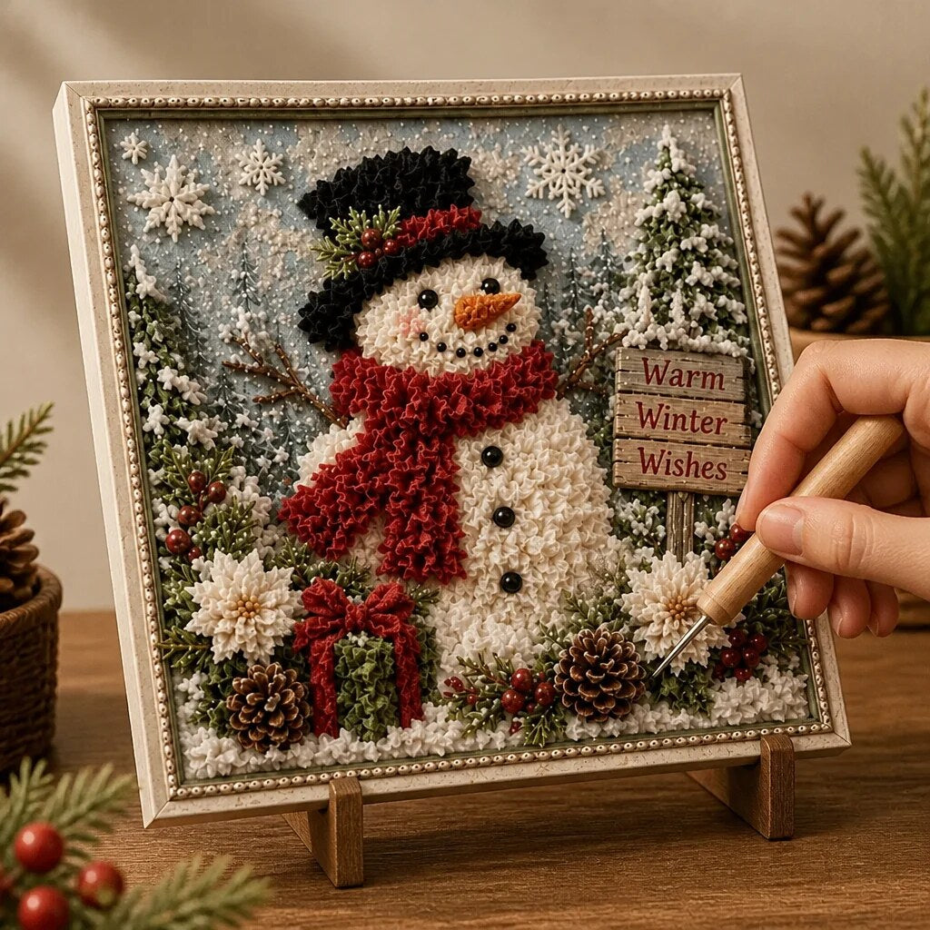 Yarn Art Kit – textured Christmas designs, no-sew crafting