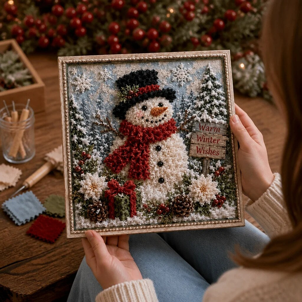 Yarn Art Kit – textured Christmas designs, no-sew crafting