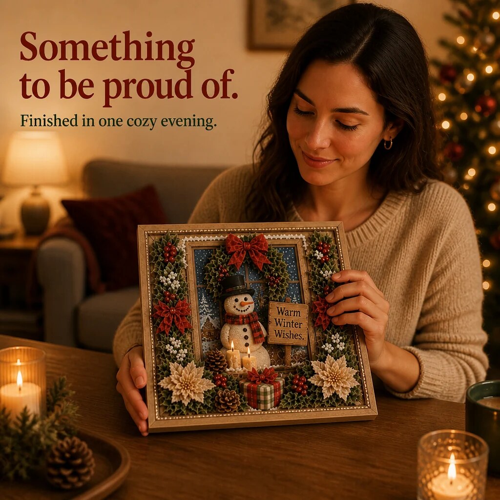 Yarn Art Kit – textured Christmas designs, no-sew crafting