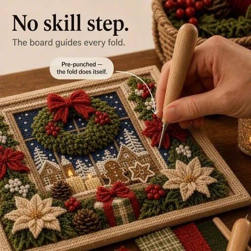Yarn Art Kit – textured Christmas designs, no-sew crafting